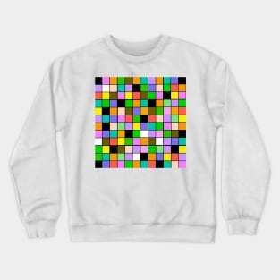 checkerboard Color Blocks Pastel Pattern Crewneck Sweatshirt